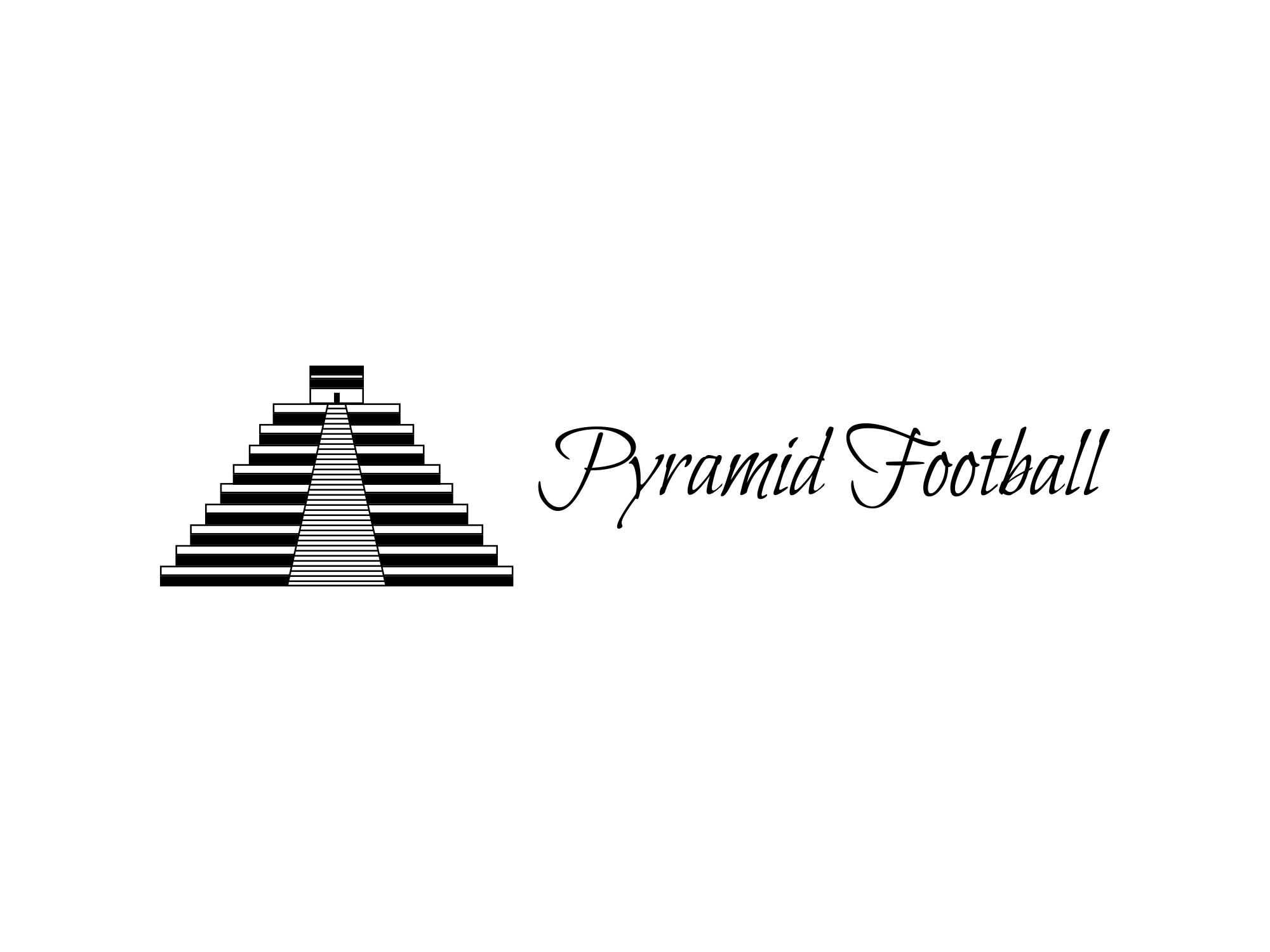 Our pyramid football logo - our brand represents strength and stability for our community.